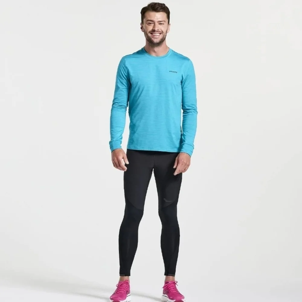 NWT Saucony Men's Full Length Fleece Lined Winter Running Tight Black Size XL